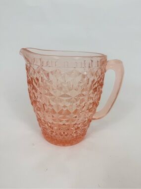Vintage Jeanette Glass Widsor Pitcher Pink Depression Glass 6.5”